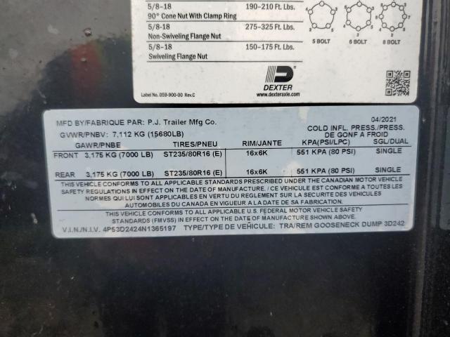 4P53D2424N1365197 - 2022 PJTM TRAILER BLACK photo 10