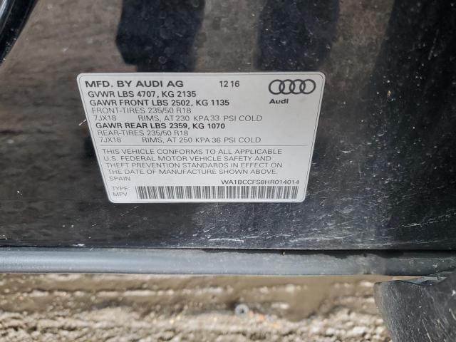 WA1BCCFS8HR014014 - 2017 AUDI Q3 PREMIUM 黑色 照片 13