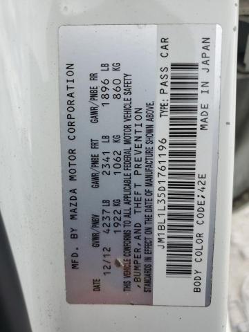 JM1BL1L35D1761196 - 2013 MAZDA SPEED 3 WHITE photo 12