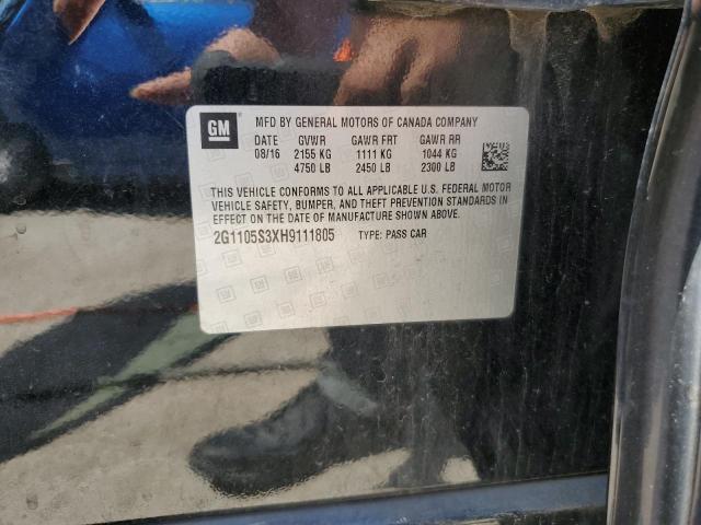 2G1105S3XH9111805 - 2017 CHEVROLET IMPALA LT Қара фото 13