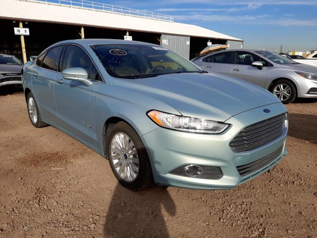 3FA6P0LU6ER316861 - 2014 FORD FUSION SE HYBRID TEAL photo 1