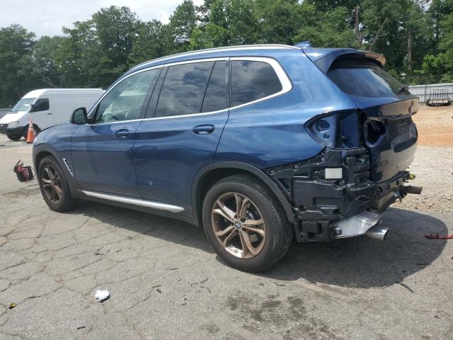 5UXTY3C09M9G40908 - 2021 BMW X3 SDRIVE30I BLUE photo 2
