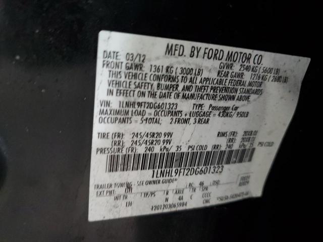 1LNHL9FT2DG601323 - 2013 LINCOLN MKS BLACK photo 13