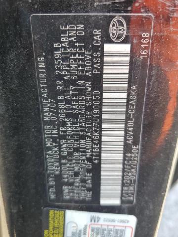 4T1BE46K77U190050 - 2007 TOYOTA CAMRY CE BLACK photo 13