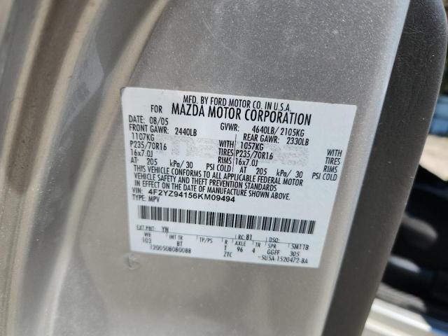 4F2YZ94156KM09494 - 2006 MAZDA TRIBUTE S 银色 照片 12