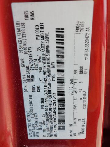 1FMCU9GD4HUC91813 - 2017 FORD ESCAPE SE 红色 照片 14