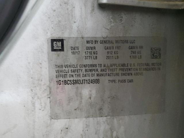 1G1BC5SM3J7124908 - 2018 CHEVROLET CRUZE LS Gümüş foto 12