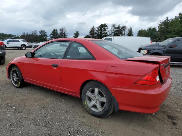 1HGEM213X5L052242 - 2005 HONDA CIVIC DX VP RED photo 2