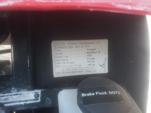 7W2ARA1D6RC000077 - 2024 ADVE GOLF CART RED photo 12
