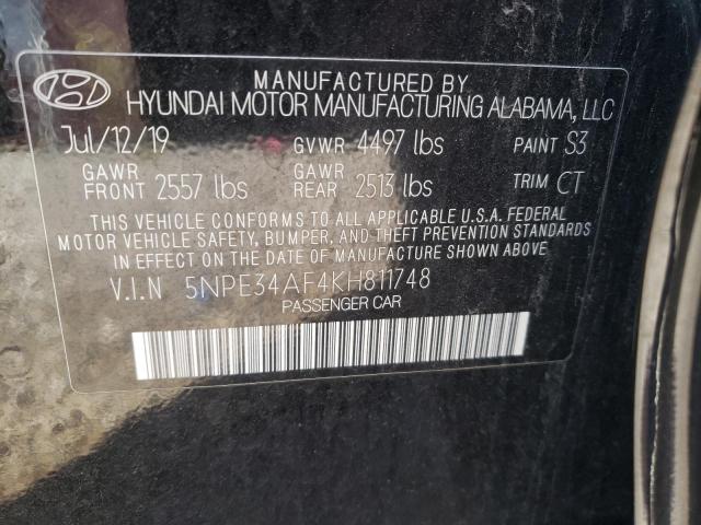 5NPE34AF4KH811748 - 2019 HYUNDAI SONATA LIMITED BLACK photo 13