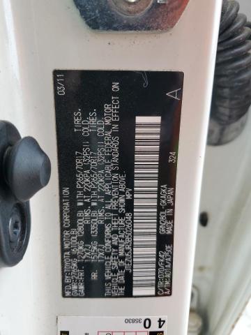 JTEZU5JR3B5026048 - 2011 TOYOTA 4RUNNER SR5 WHITE photo 12