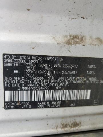 JTMMWRFVXRD246292 - 2024 TOYOTA RAV4 LE თეთრი ფოტო 13