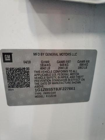 1G1ZB5ST8JF227661 - 2018 CHEVROLET MALIBU LS თეთრი ფოტო 12