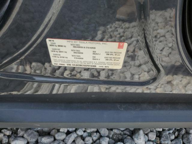5YJXCBE26GF016386 - 2016 TESLA MODEL X CHARCOAL photo 12
