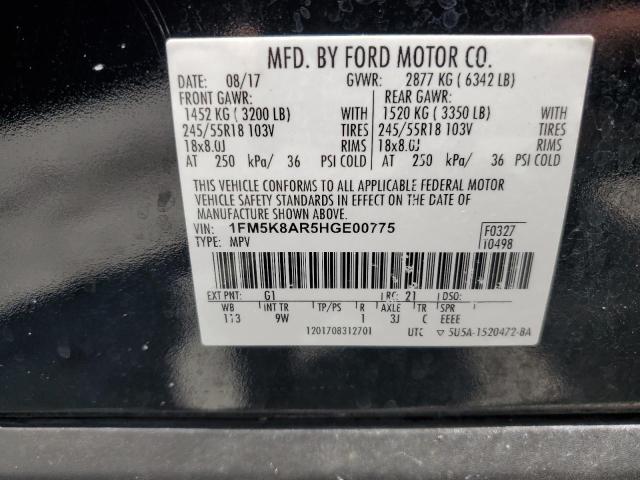 1FM5K8AR5HGE00775 - 2017 FORD EXPLORER POLICE INTERCEPTOR BLACK photo 13