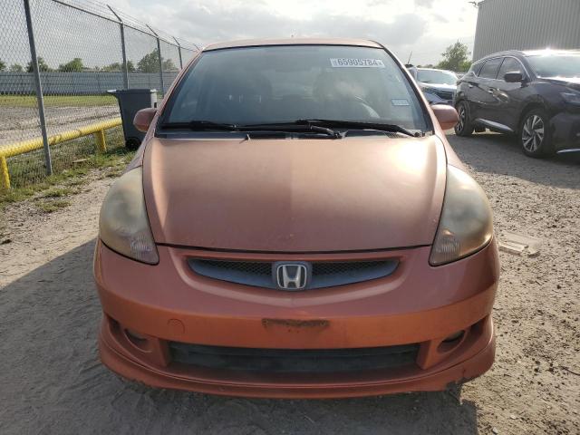 JHMGD38688S013218 - 2008 HONDA FIT SPORT ORANGE photo 5