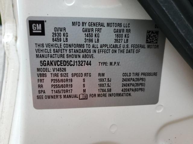 5GAKVCED5CJ132744 - 2012 BUICK ENCLAVE CREAM photo 13