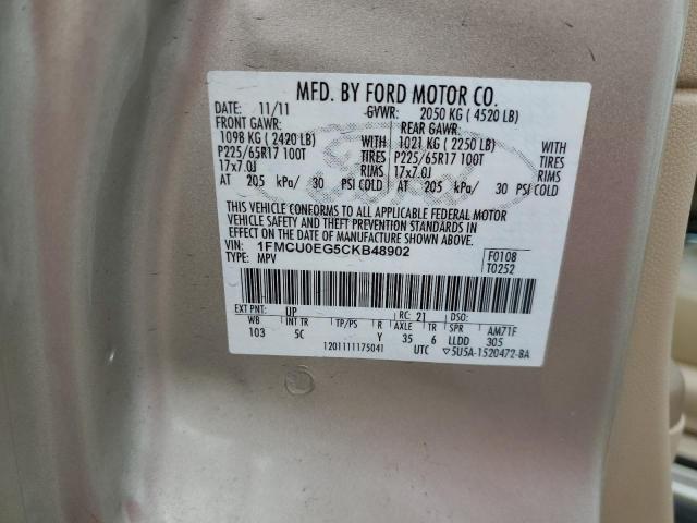 1FMCU0EG5CKB48902 - 2012 FORD ESCAPE LIMITED GOLD photo 13