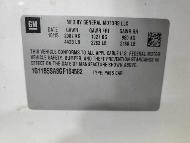 1G11B5SA8GF164582 - 2016 CHEVROLET MALIBU LIM LS თეთრი ფოტო 12