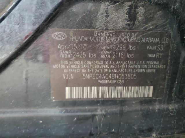 5NPEC4AC4BH053805 - 2011 HYUNDAI SONATA SE BLACK photo 12