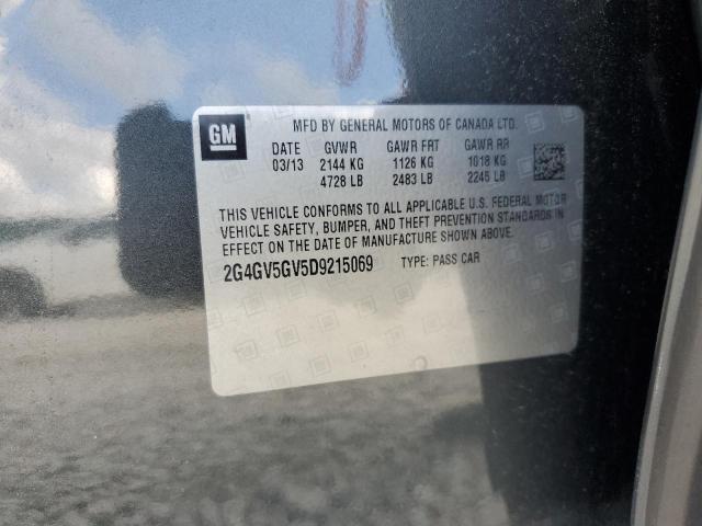 2G4GV5GV5D9215069 - 2013 BUICK REGAL GS Grafit foto 12