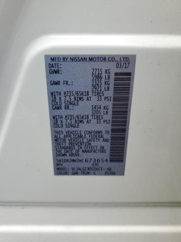 5N1DR2MN3HC673654 - 2017 NISSAN PATHFINDER S თეთრი ფოტო 13