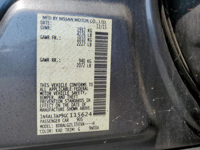 1N4AL3AP9GC115624 - 2016 NISSAN ALTIMA 2.5 GRAY photo 12