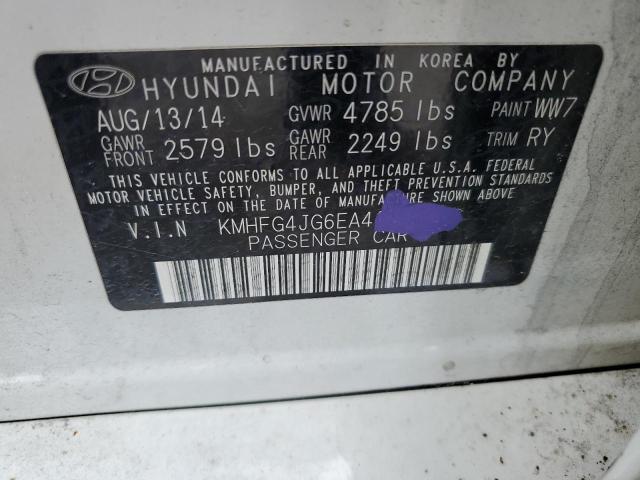 KMHFG4JG6EA418665 - 2014 HYUNDAI AZERA WHITE photo 13