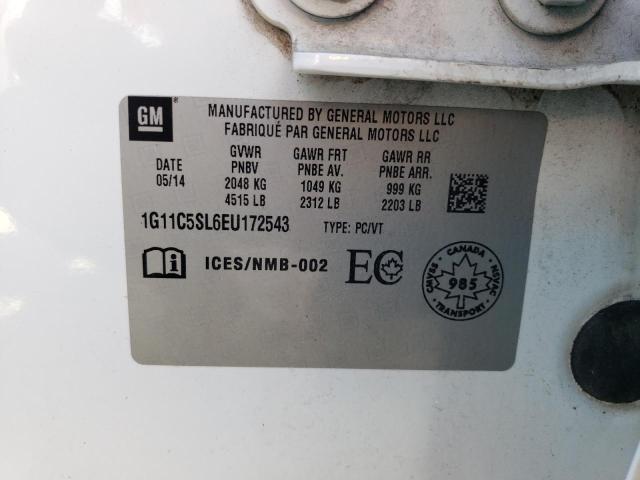 1G11C5SL6EU172543 - 2014 CHEVROLET MALIBU 1LT 白色 照片 12