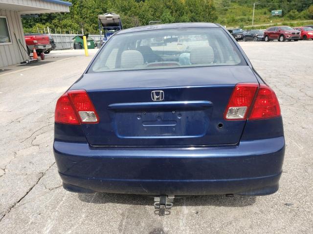 2HGES166X4H627485 - 2004 HONDA CIVIC LX BLUE photo 6