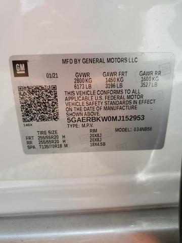 5GAERBKW0MJ152953 - 2021 BUICK ENCLAVE ESSENCE Ağ foto 13