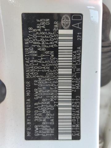 2T1BURHE6JC055657 - 2018 TOYOTA COROLLA L 白色 照片 12