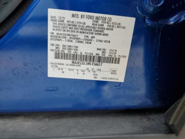MAJ6S3JL5MC456617 - 2021 FORD ECOSPORT SES 蓝色 照片 13