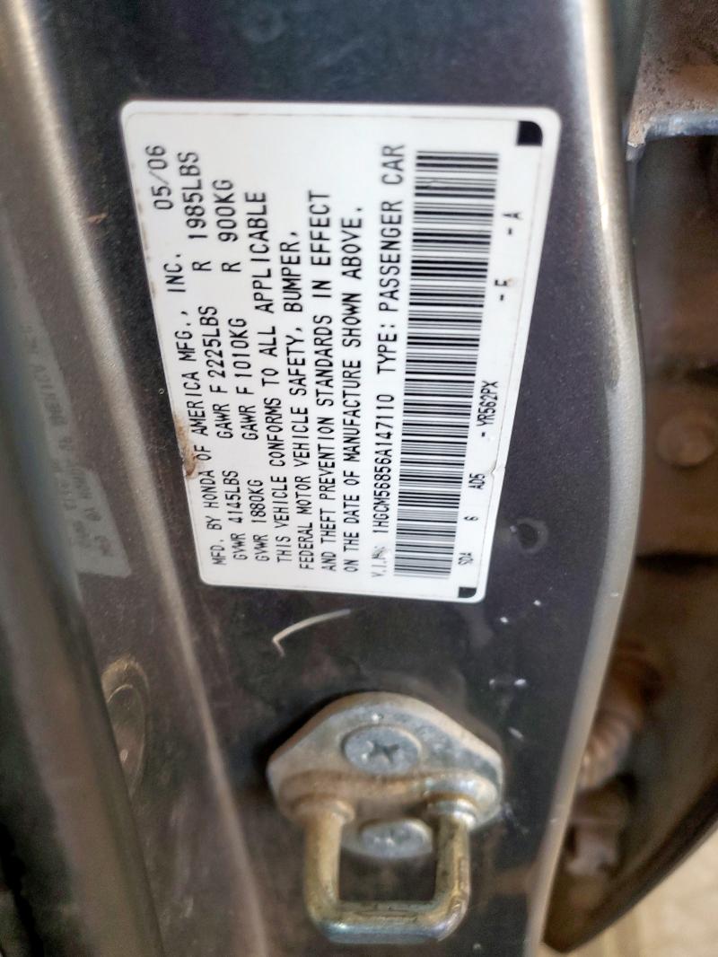 1HGCM56856A147110 - 2006 HONDA ACCORD EX 灰色 照片 12