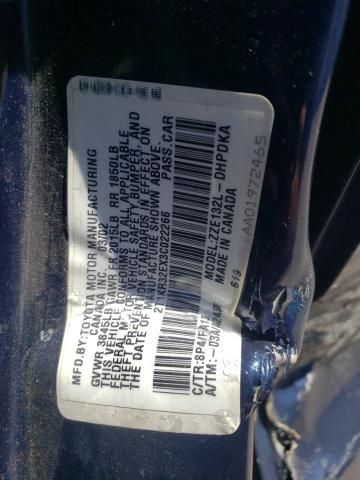 2T1KR32EX3C022266 - 2003 TOYOTA COROLLA MA XR BLUE photo 14