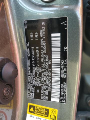 5TDJKRFH2FS199445 - 2015 TOYOTA HIGHLANDER XLE 绿色 照片 13