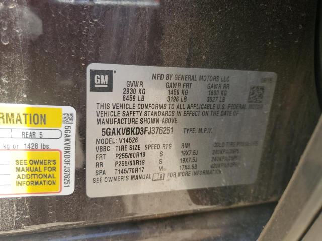 5GAKVBKD3FJ376251 - 2015 BUICK ENCLAVE BROWN photo 13