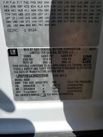 LRBFXBSA3HD223546 - 2017 BUICK ENVISION ESSENCE Ağ foto 13