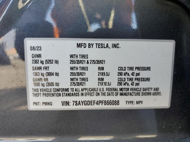 7SAYGDEF4PF866088 - 2023 TESLA MODEL Y Մոխրագույն լուսանկար 13
