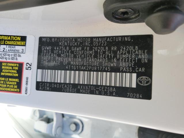 4T1G11AK2PU817745 - 2023 TOYOTA CAMRY SE NIGHT SHADE WHITE photo 13