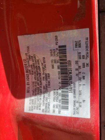 1FAFP37N87W311889 - 2007 FORD FOCUS ZX5 RED photo 12