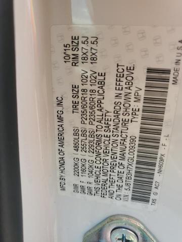 5J8TB3H7XGL009390 - 2016 ACURA RDX ADVANCE WHITE photo 13