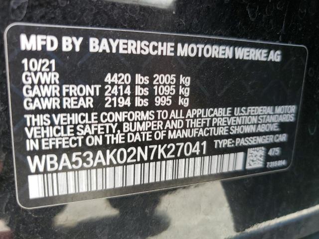 WBA53AK02N7K27041 - 2022 BMW 228I BLACK photo 12