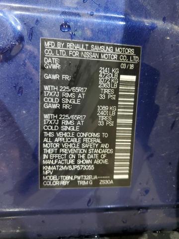 KNMAT2MV8JP573055 - 2018 NISSAN ROGUE S 蓝色 照片 14