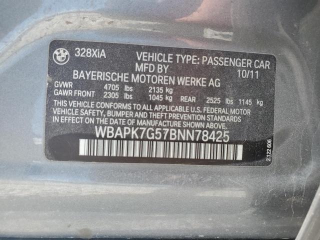 WBAPK7G57BNN78425 - 2011 BMW 328 XI SILVER photo 12