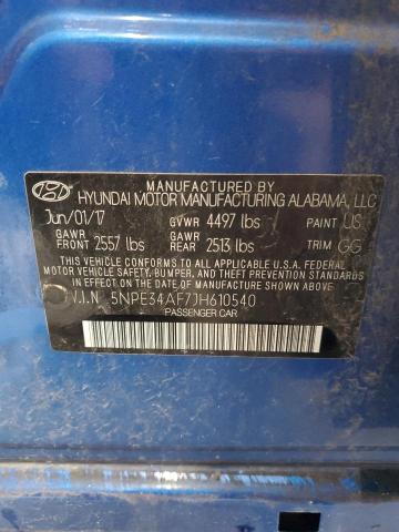 5NPE34AF7JH610540 - 2018 HYUNDAI SONATA SPORT BLUE photo 12