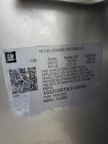 1G1ZG5ST5LF140384 - 2020 CHEVROLET MALIBU RS 银色 照片 13