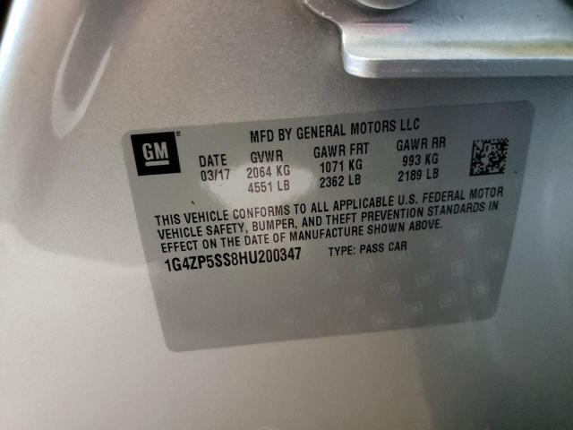 1G4ZP5SS8HU200347 - 2017 BUICK LACROSSE ESSENCE ვერცხლისფერი ფოტო 12