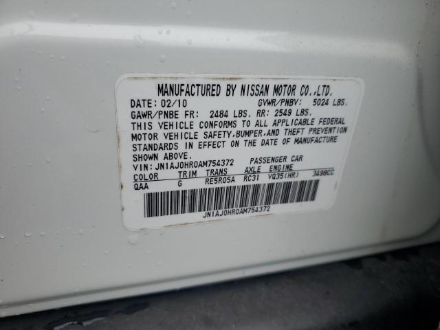 JN1AJ0HR0AM754372 - 2010 INFINITI EX35 BASE Սպիտակ լուսանկար 14