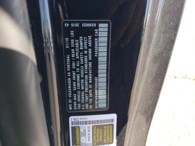 WVWFW8AH9FV002482 - 2015 VOLKSWAGEN EOS LUX 黑色 照片 12